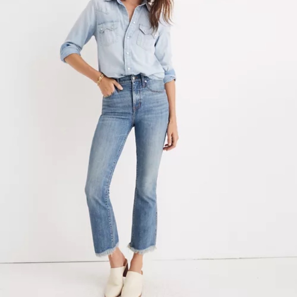 Madewell lightwash Cali Demi boot denim jeans